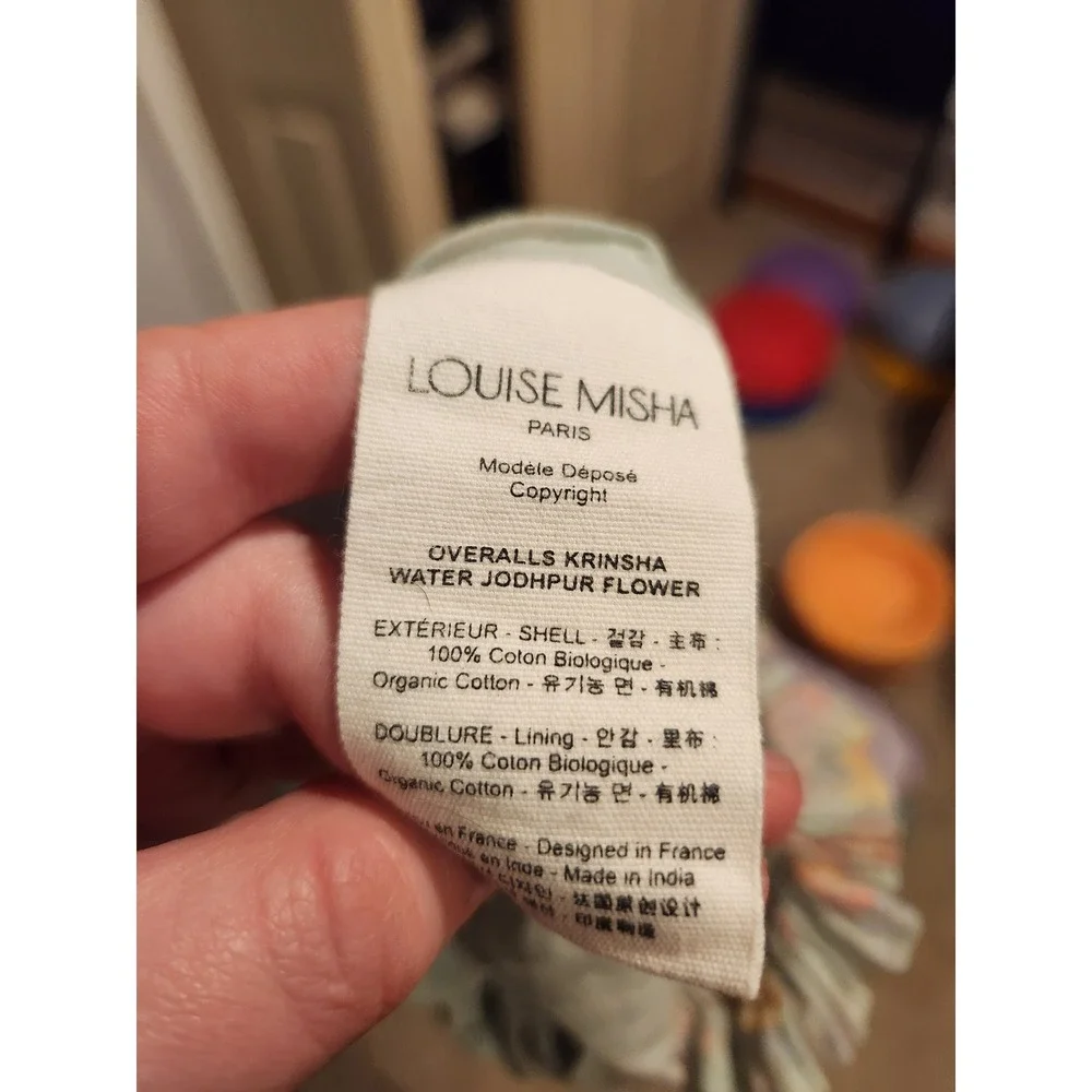Louise‎ Misha Krinsha Water Jodhpur Flower Organic Cotton Overalls Romper 3M